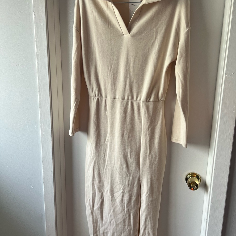 Elegant Cream Midi Dress